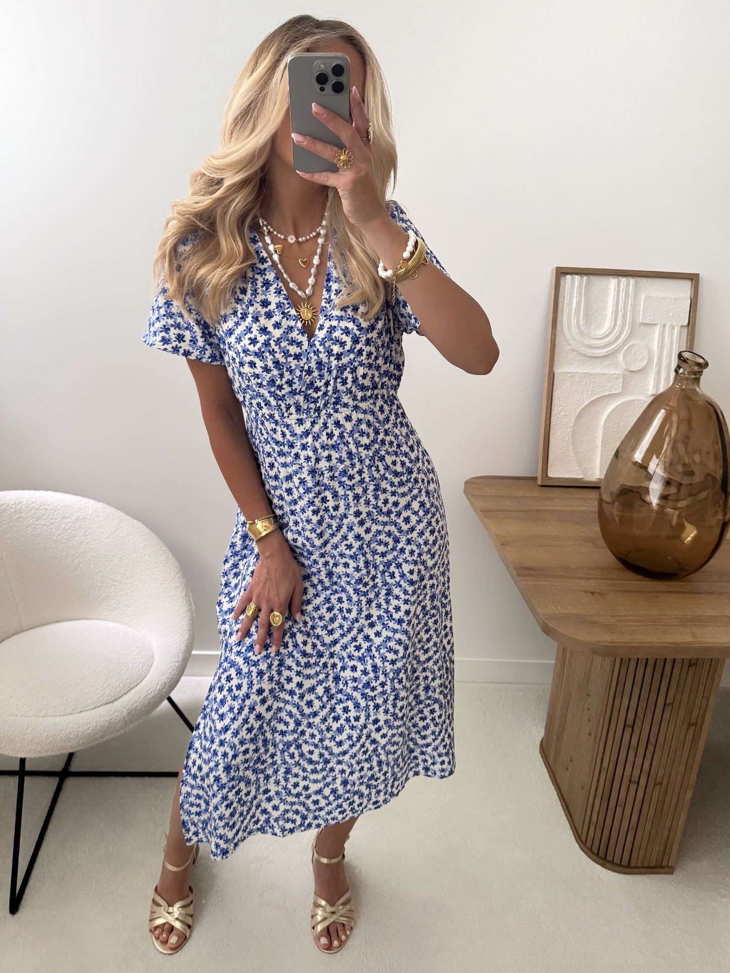 VIVIANE floral print midi dress