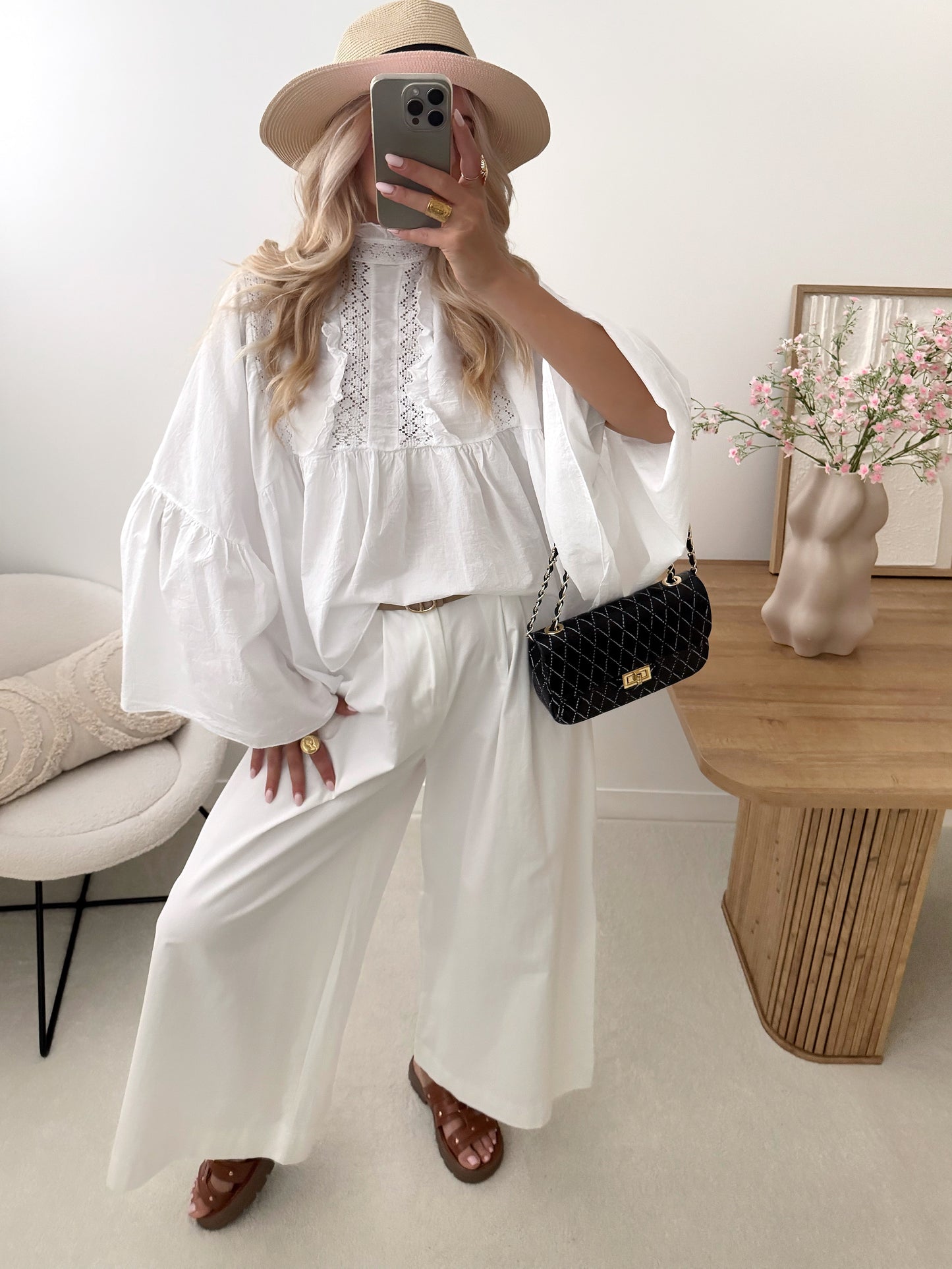 HECTOR straight cut trousers - white