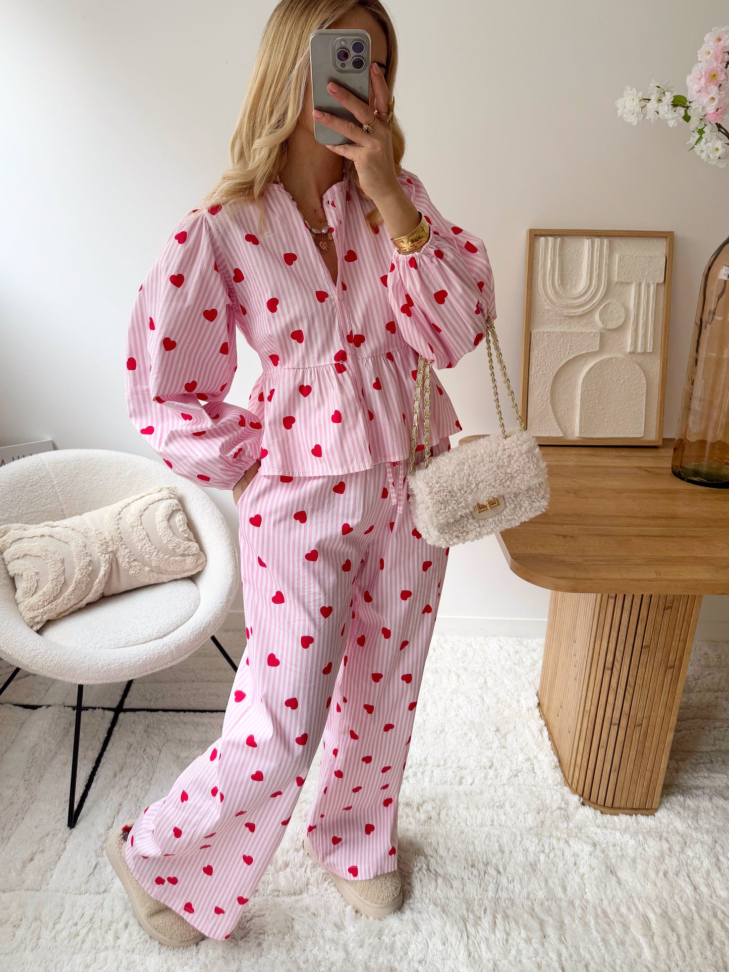 AMITI heart striped pants