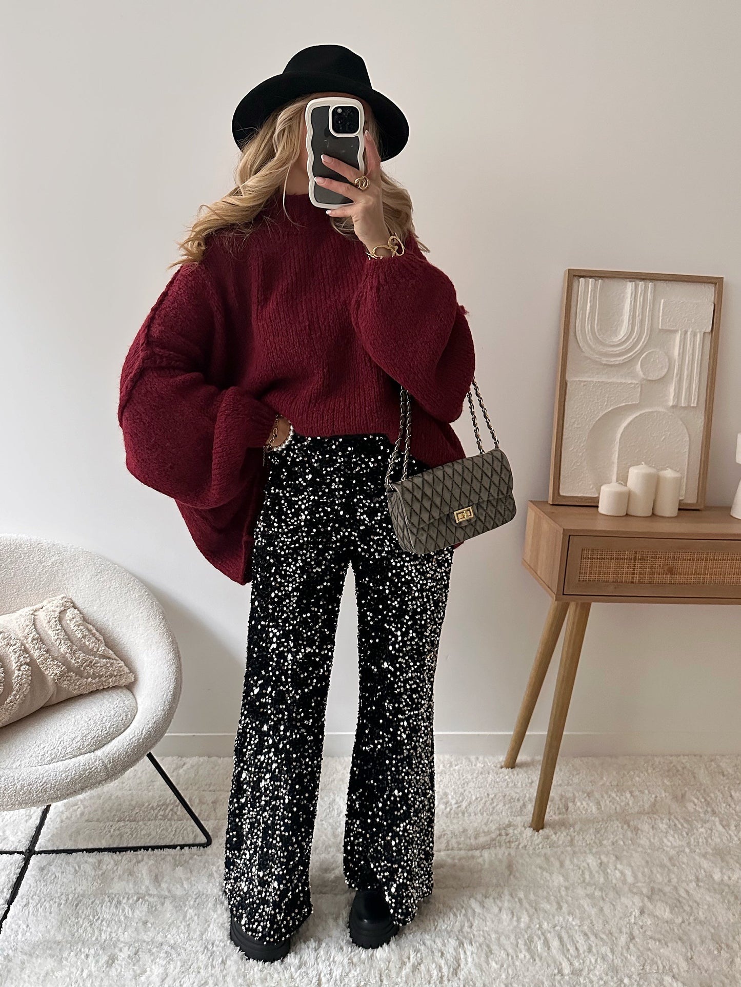 SOREN sequin velvet pants