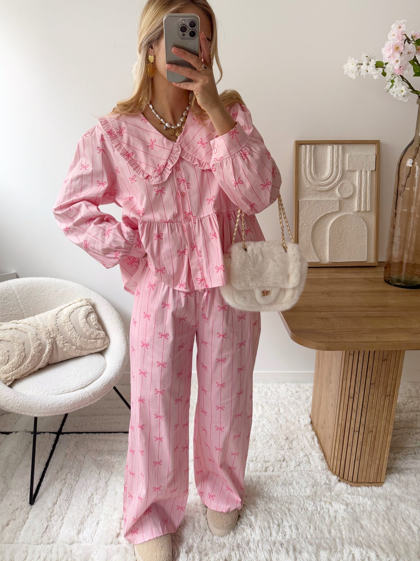 ABIANE striped pants with bows