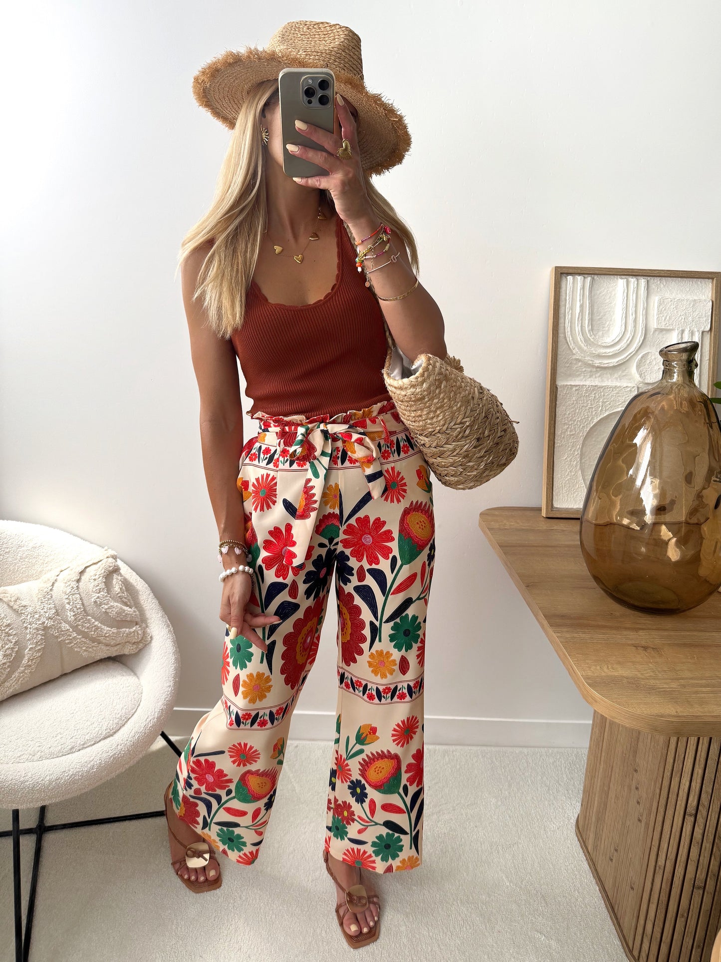 ERICE ribbed tank top - camel