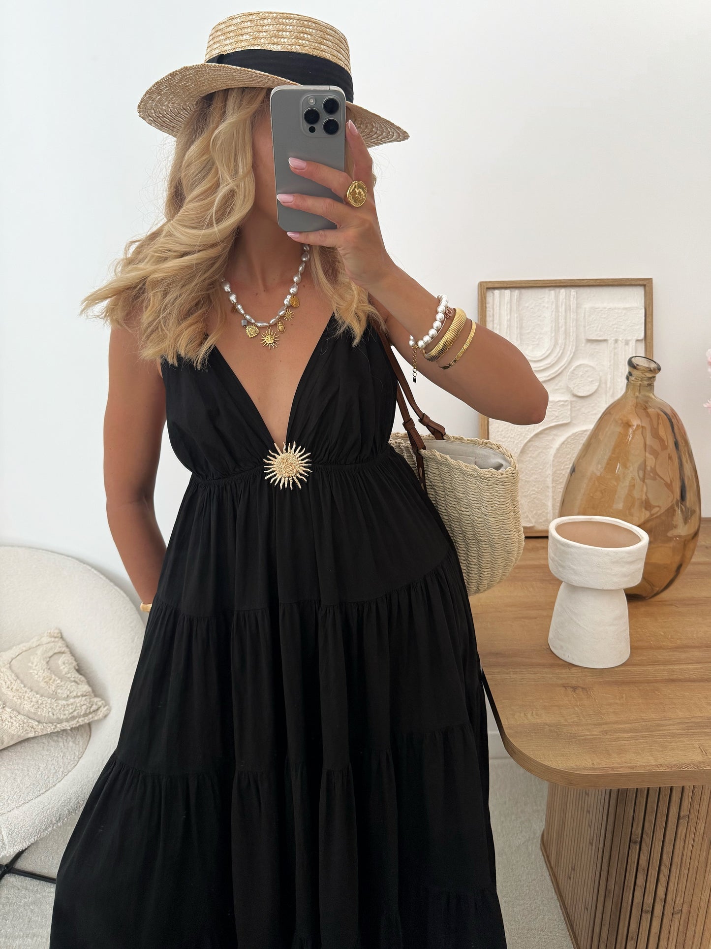 COLIZA long dress with straps and sun