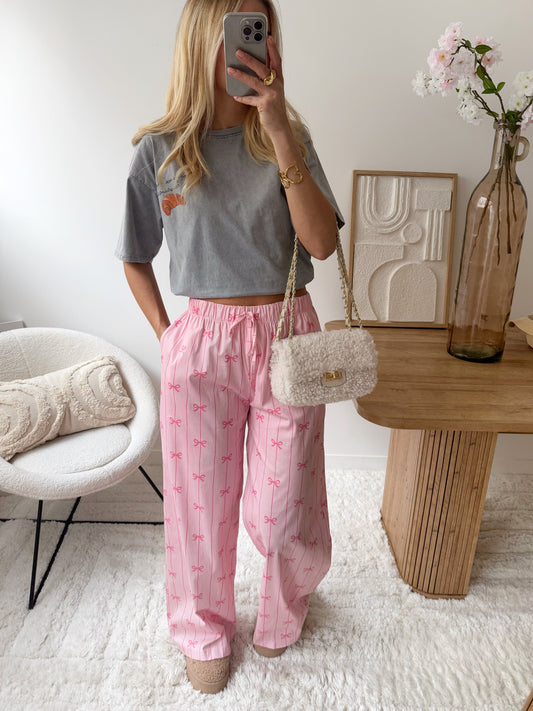 ABIANE striped pants with bows