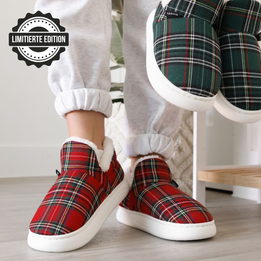 Pluffi Hausschuhe – Plaid Edition