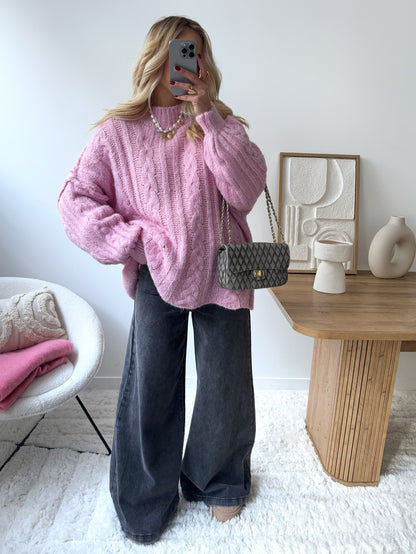 CASTELLO oversized cable knit sweater