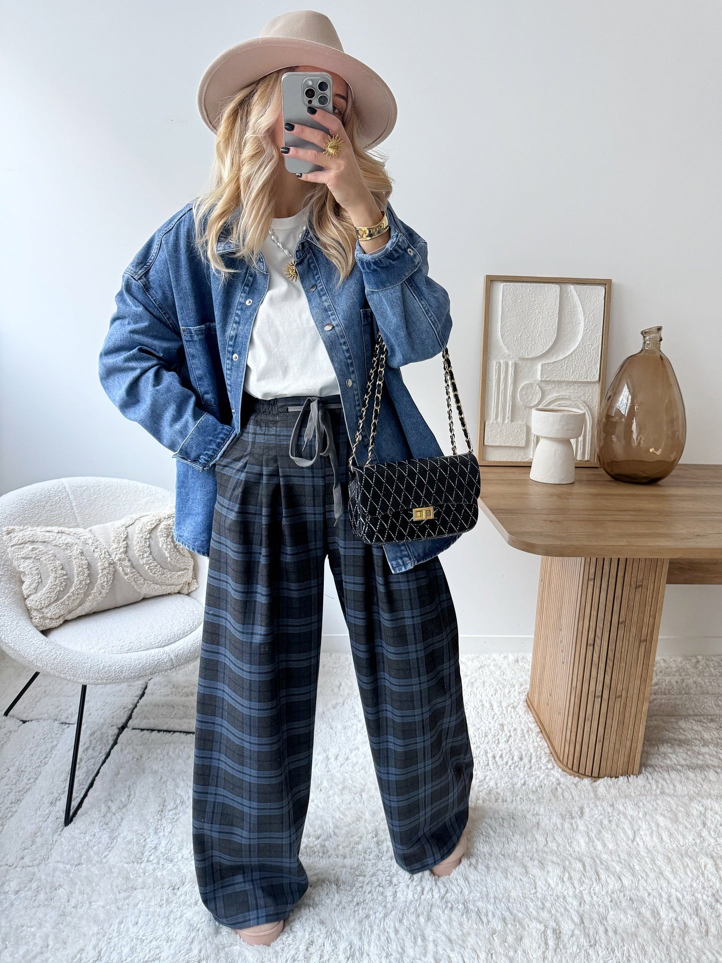 CAMBRIDGE blue plaid pants