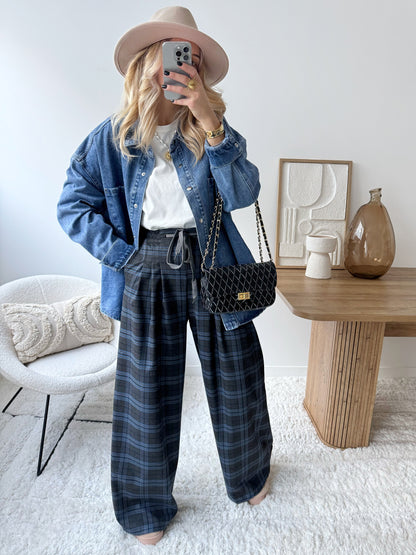 CAMBRIDGE blue plaid pants