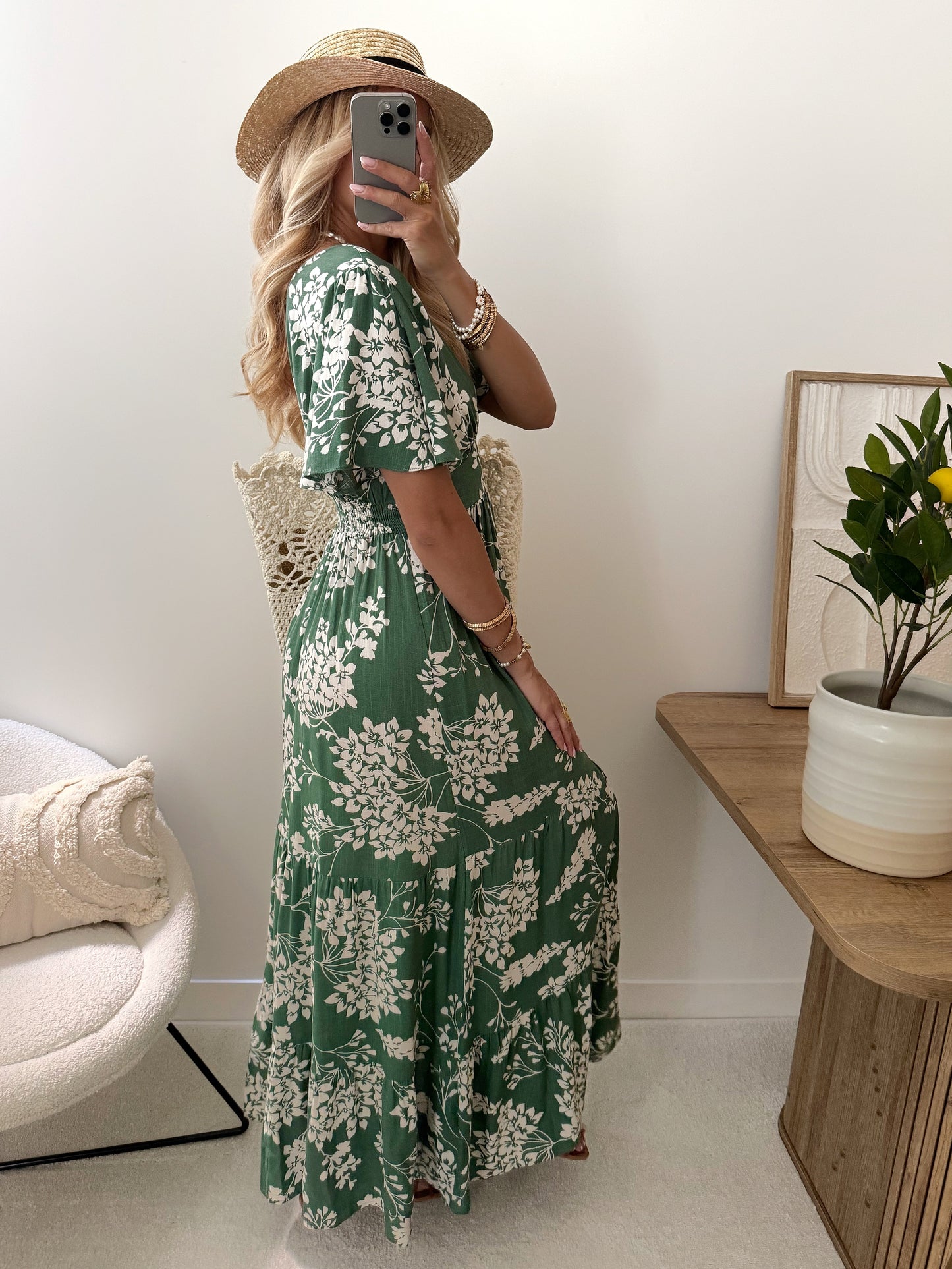 ESSIE floral print long dress