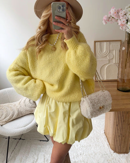 ANGELICA yellow oversized low-sleeved knit