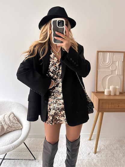 ZORANA bronze sequin dress