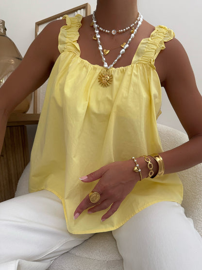 ACONIA strappy top - pale yellow