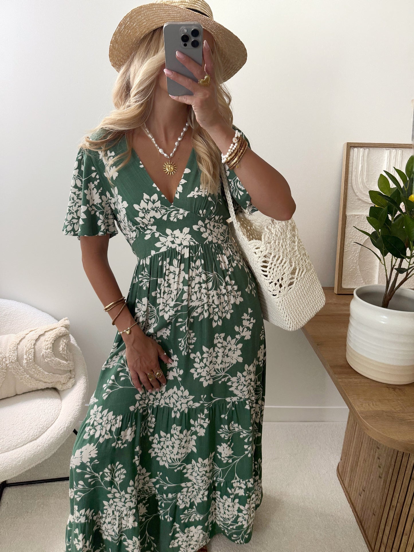 ESSIE floral print long dress