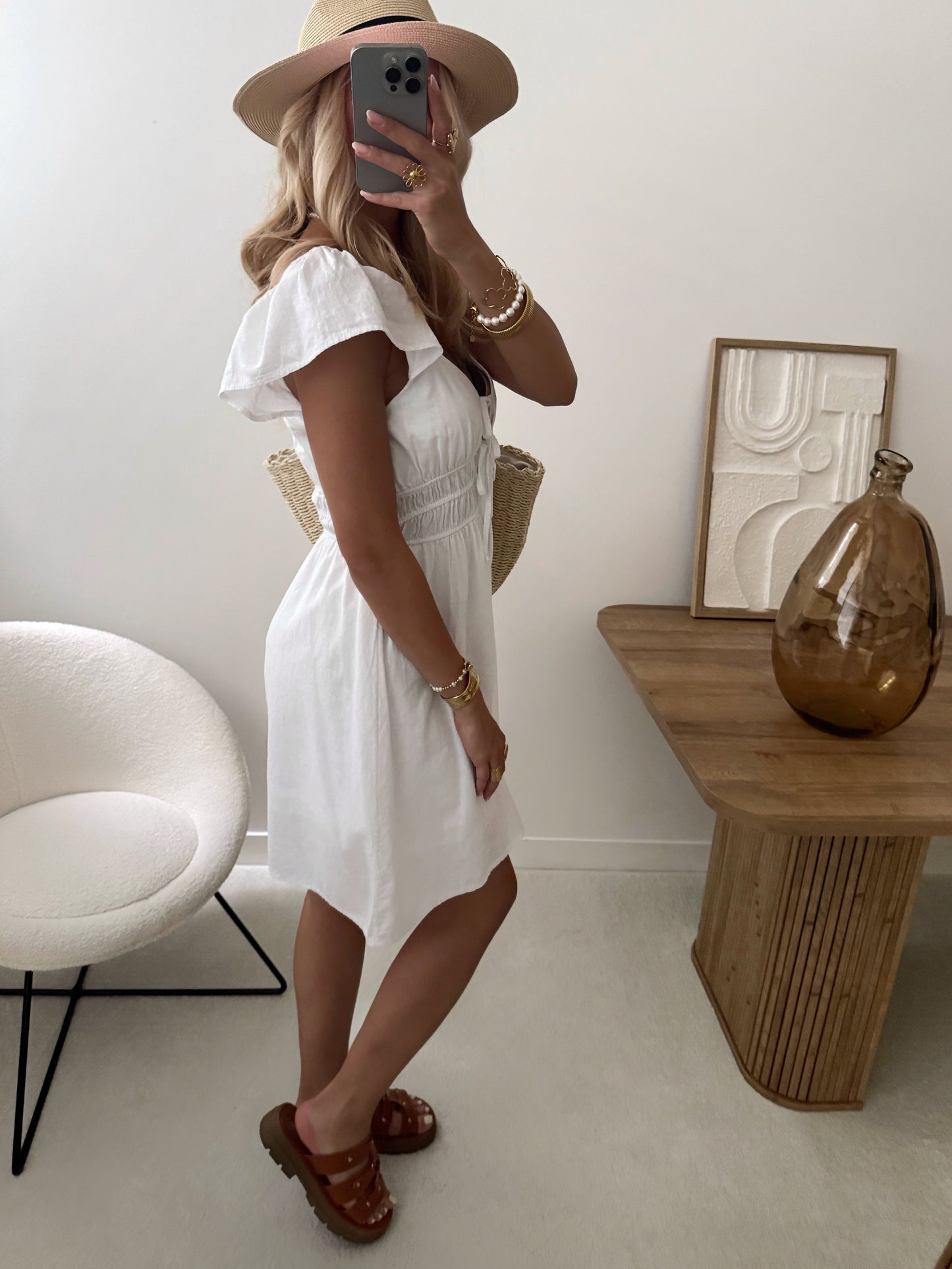 DORÉANE linen blend dress