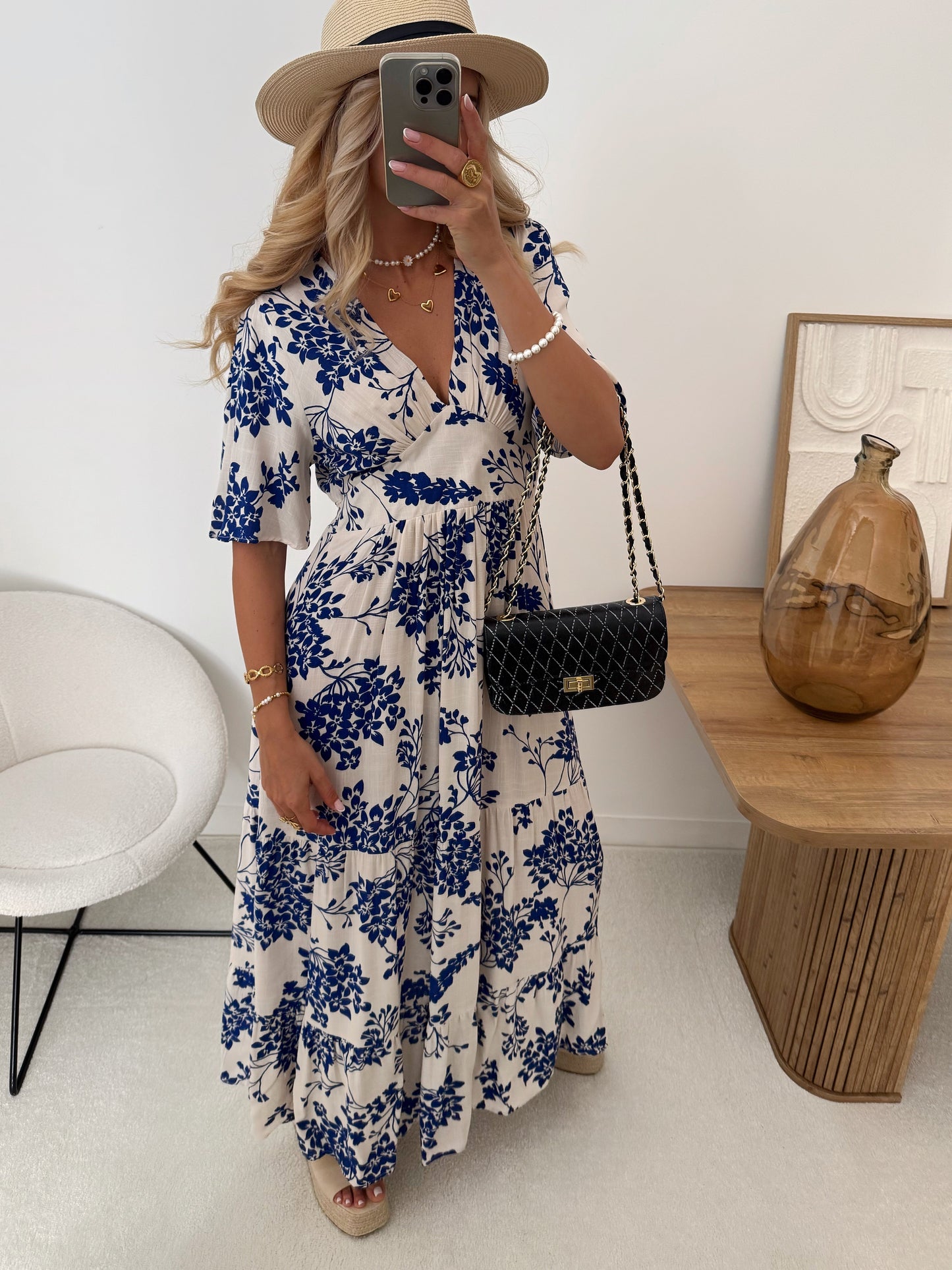 FIRÈNE floral print long dress