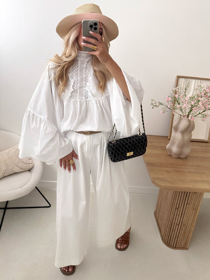 HECTOR straight cut trousers - white