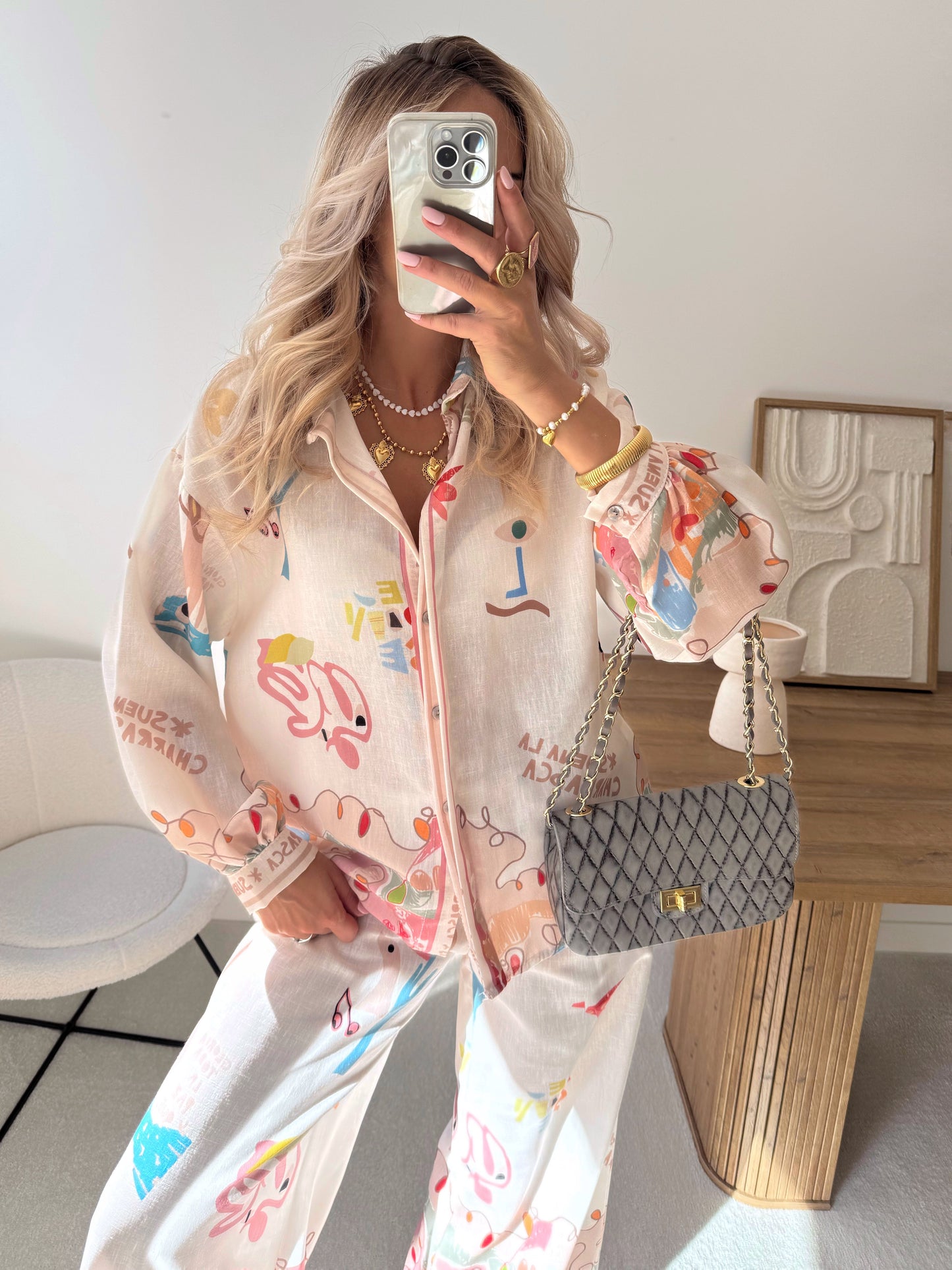 FAUVERT print shirt and pants set