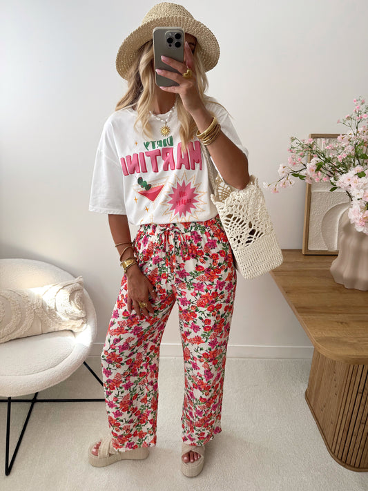 MACEIO floral print straight cut pants