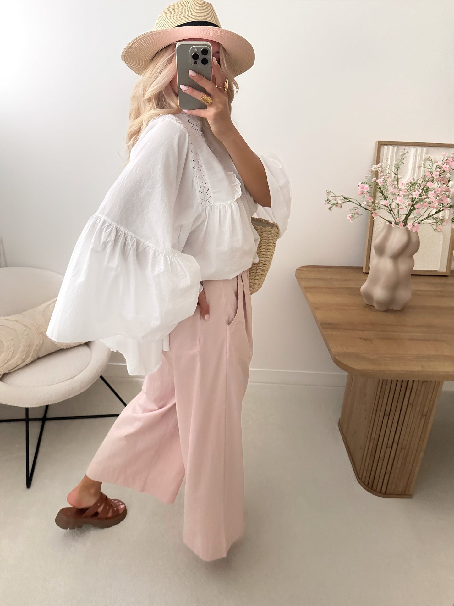 HECTOR straight-cut trousers - rosewood