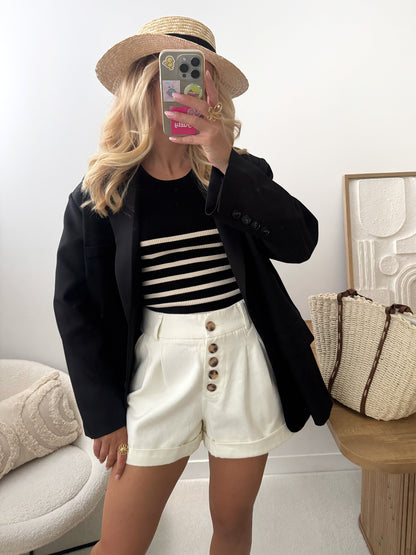 WIZEL knitted sailor tank top - black