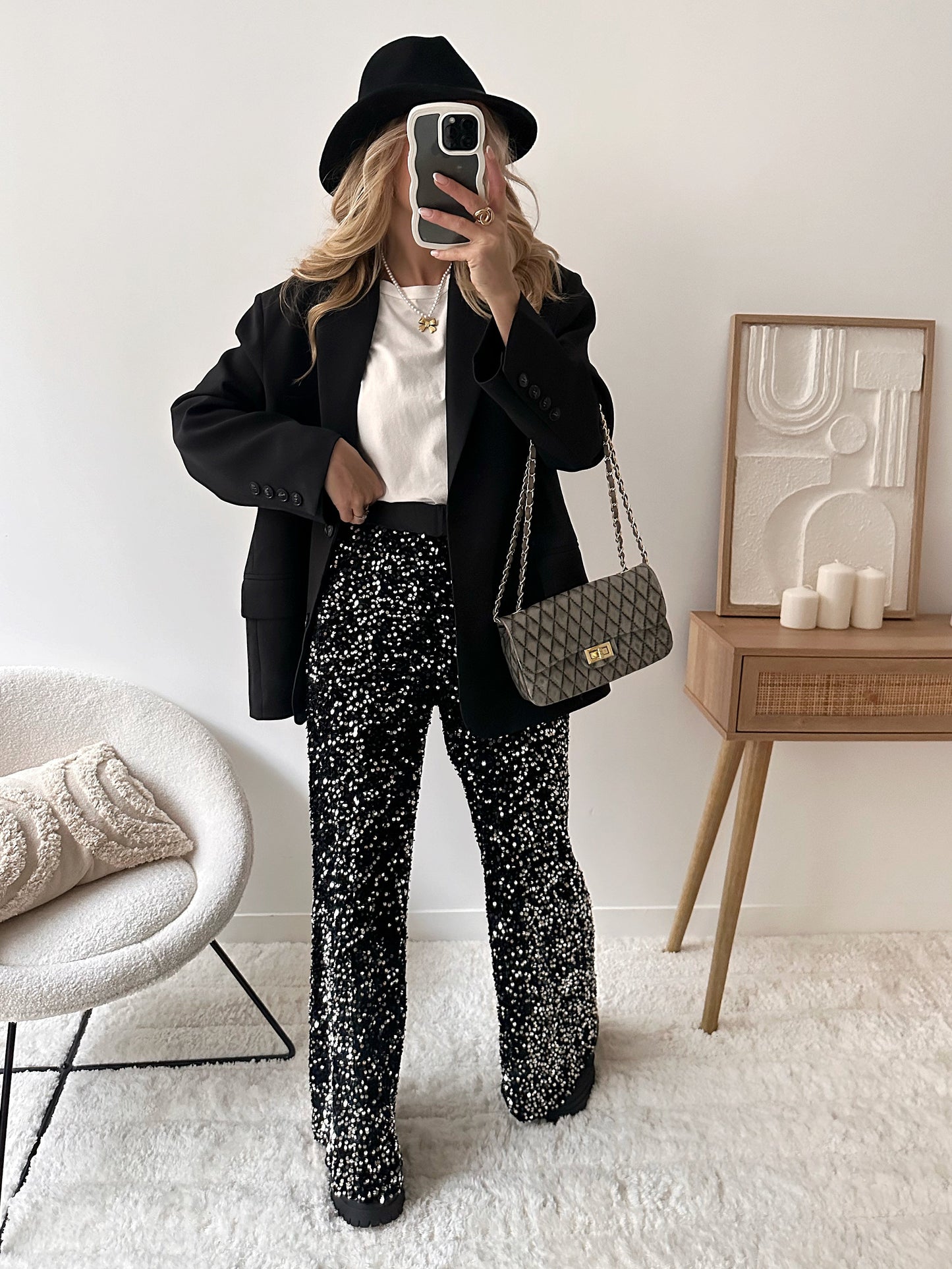 SOREN sequin velvet pants