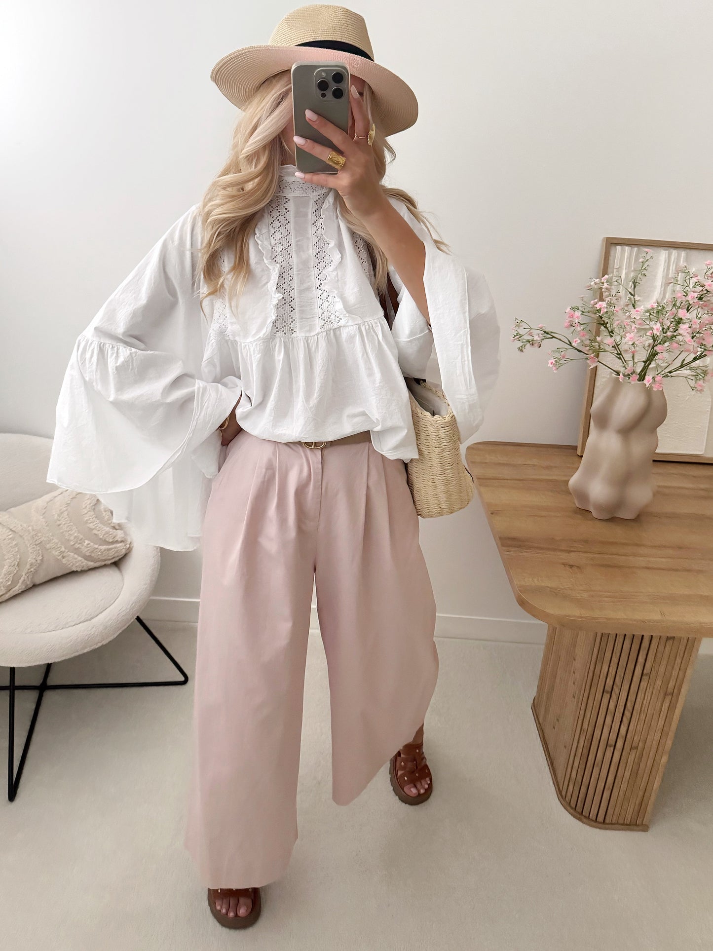 HECTOR straight-cut trousers - rosewood