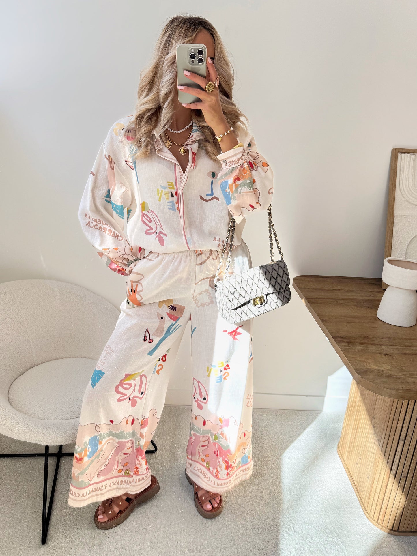 FAUVERT print shirt and pants set