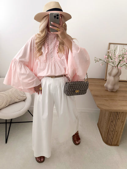 HECTOR straight cut trousers - white