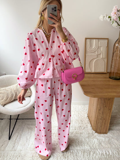 AMITI heart striped pants