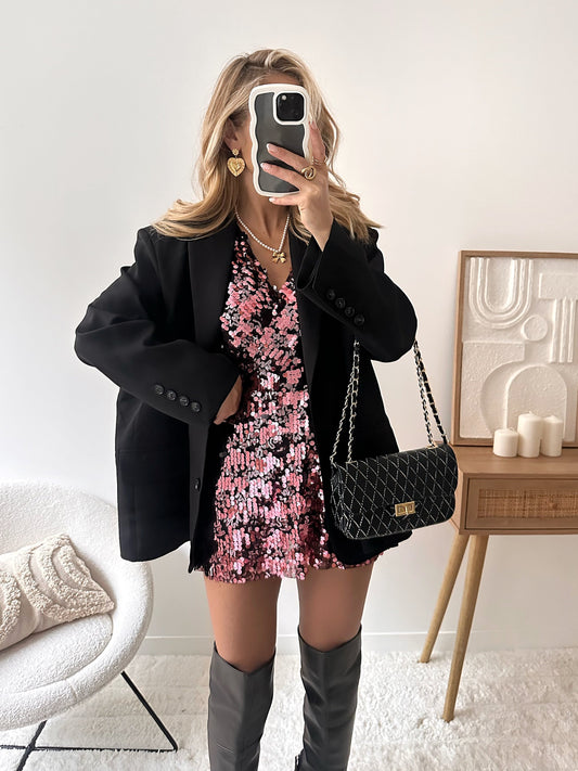 ZORANA pink sequin dress