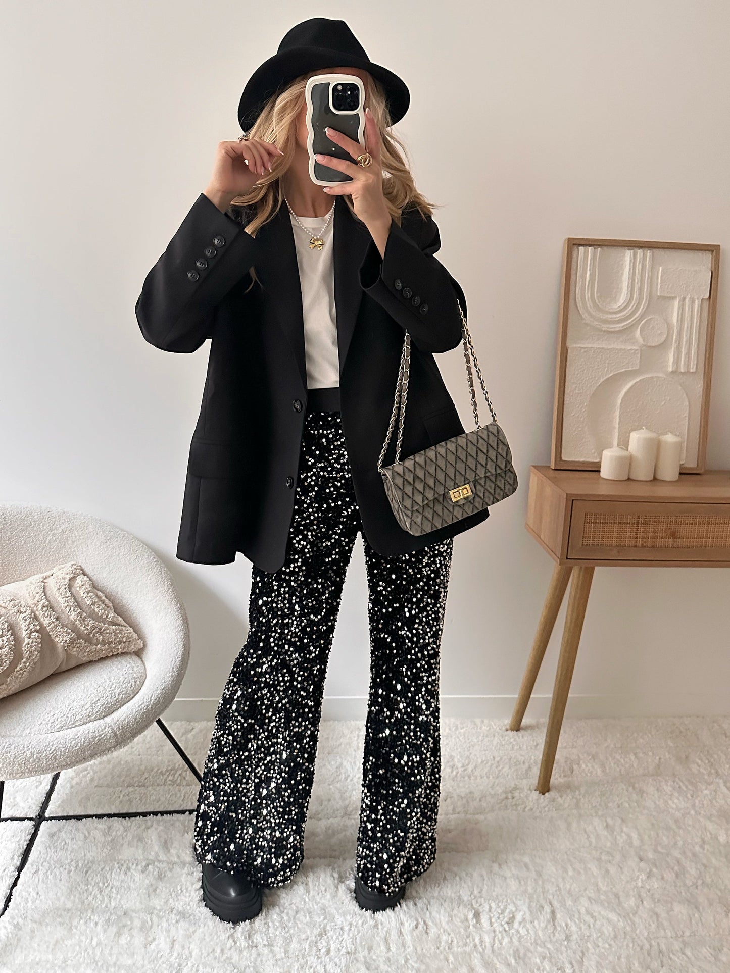 SOREN sequin velvet pants